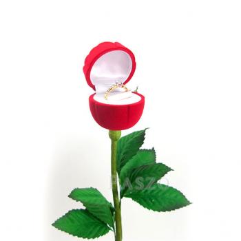 กล่องใส่แหวน วานเลนไทน์ ดอกกุหลาบก้านและใบ #4