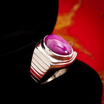 แหวนพลอยลิลลี่สตาร์ สีชมพู แหวนเงินผู้ชาย #3