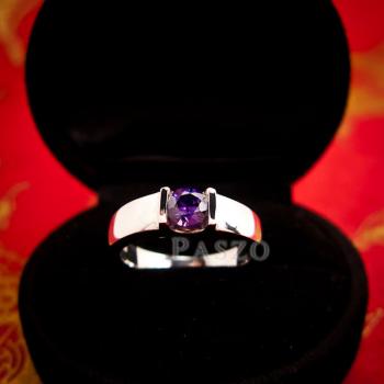 แหวนพลอยอะเมทิสต์ สีม่วง แหวนเงิน #1