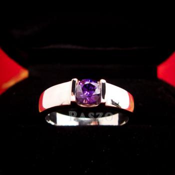 แหวนพลอยอะเมทิสต์ สีม่วง แหวนเงิน #2
