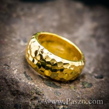 แหวนทองเกลี้ยง แหวนกว้าง8มม ตอกลายค้อนช่างทอง #4