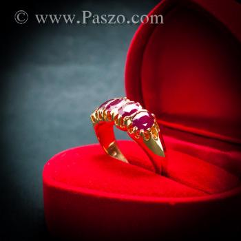 แหวนพลอยทับทิม แหวนทอง พลอยสีแดง #2