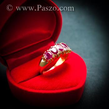 แหวนพลอยทับทิม แหวนทอง พลอยสีแดง #4