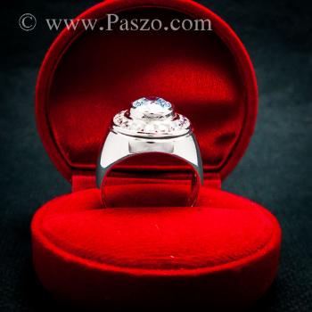 แหวนผู้ชาย แหวนพลอยโทพาซ สีฟ้า #7