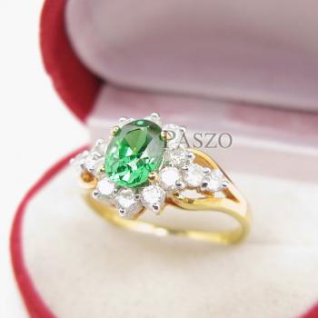 แหวนมรกต ล้อมเพชร แหวนพลอยสีเขียว #3