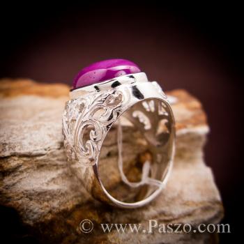 แหวนฉลุลาย แหวนพลอยทับทิมกินบ่เซี้ยง แหวนผู้ชาย #4