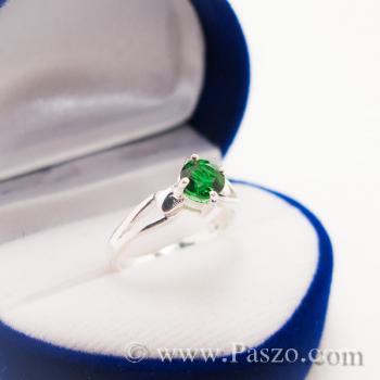 แหวนสีเขียว แหวนเงินแท้ แหวนเล็ก #2