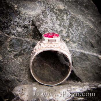 แหวนทับทิม แหวนพลอยผู้ชาย ฝังพลอยทับทิม #7