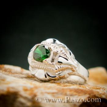 แหวนมรกต แหวนเงินแท้ แหวนพลอยสีเขียว #1