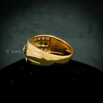 แหวนนพเก้าผู้ชาย แหวนพลอยนพเก้า แหวนผู้ชายทองแท้ #2