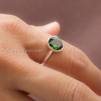 แหวนมรกต แหวนพลอยสีเขียว แหวนเงินแท้ #4