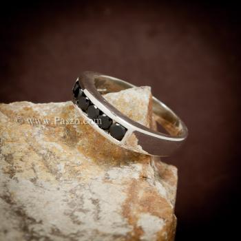 แหวนนิล แหวนแถว พลอยสีดำ #2