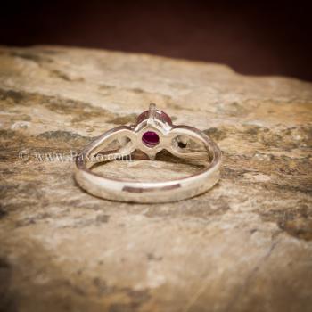 แหวนทับทิม แหวนพลอยสีแดง เม็ดกลม #3