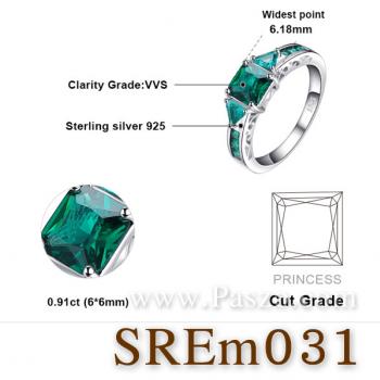 แหวนพลอยสีเขียว แหวนวินเทจ แหวนเงินแท้ #5