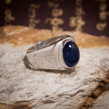 แหวนผู้ชายไพลิน แหวนสลักลายไทย แหวนผู้ชายนิหร่า #2