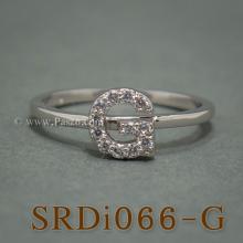 แหวนตัวจี แหวนตัวอักษร G แหวนเงิน ฝังเพชร แหวนเพชร