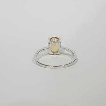 แหวนพลอยซิทริน แหวนเงิน แหวนพลอยเม็ดเดี่ยว #8