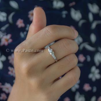 แหวนเพชร แหวนผู้หญิง แหวนเงินแท้ #4