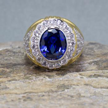 แหวนทองผู้ชาย แหวนพลอยสีน้ำเงิน ไพลิน #3