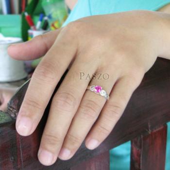 แหวนสีชมพู แหวนโทพาซ แหวนเงินแท้ #4