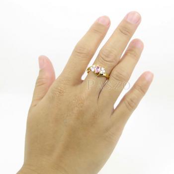 แหวนพลอยสีชมพู โทพาซสีชมพู แหวนทองชุบ #4