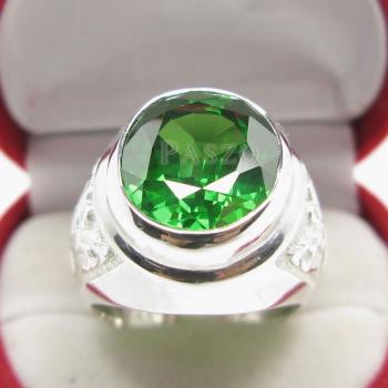 แหวนพลอยสีเขียว แหวนผู้ชาย แหวนผู้ชายเงินแท้ #2