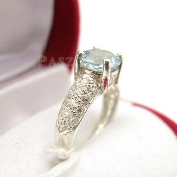 แหวนพลอยอะความารีน แหวนคลาสสิก พลอยสีน้ำทะเล #3