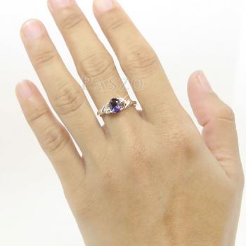 แหวนพลอยสีม่วง แหวนเงินฝังพลอยอะมิทิสต์ สีม่วง #4
