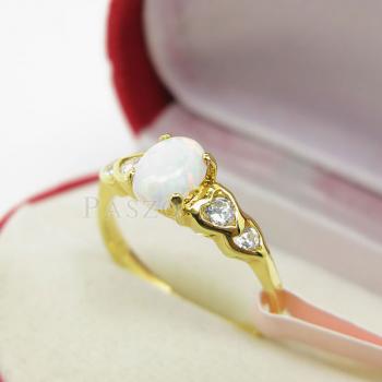 แหวนโอปอล์ สีขาว แหวนทองชุบ #1