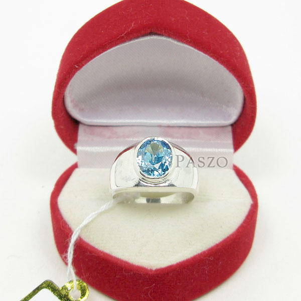 แหวนผู้ชาย พลอยสีฟ้า บลูโทพาซ #2