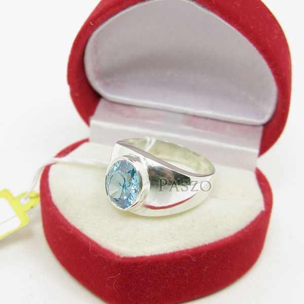 แหวนผู้ชาย พลอยสีฟ้า บลูโทพาซ #4
