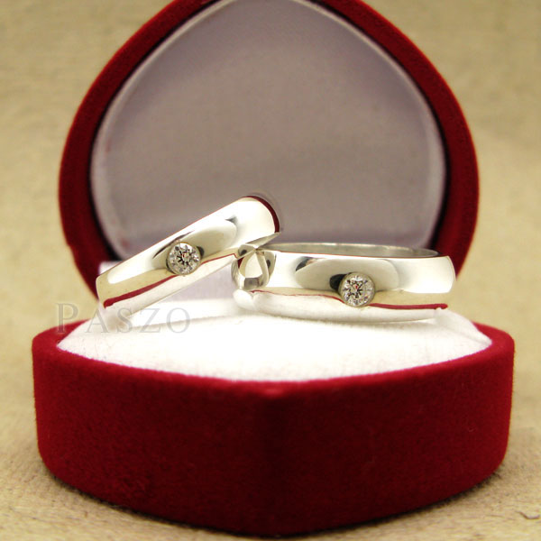 แหวนคู่รัก แหวนเกลี้ยงเงินแท้ หน้าโค้งมนขอบตรง #8