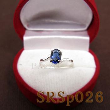 แหวนพลอยไพลิน แหวนพลอยเม็ดเดี่ยว พลอยสีน้ำเงิน #3