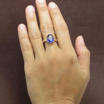 แหวนพลอยไพลิน พลอยสีน้ำเงิน เม็ดเดี่ยว #5