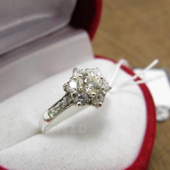 แหวนเพชร แหวนดอกพิกุล แหวนเงินฝังเพชร #2