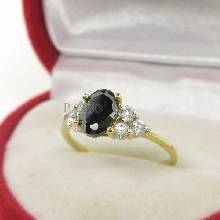 แหวนทองฝังนิลแท้ ประดับเพชร แหวนทองไมครอน เบอร์แหวน50