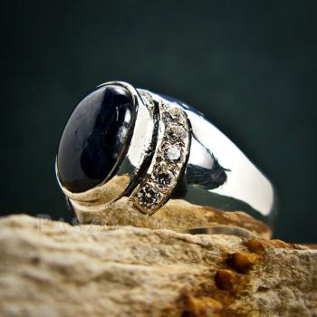 แหวนนิหร่า แหวนผู้ชายเงินแท้ แหวนไพลิน #5