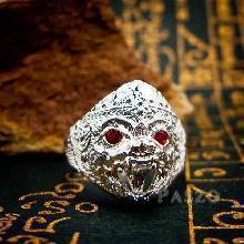 แหวนหนุมาน ฝังโกเมน พลอยสีแดงก่ำ แหวนเงินแท้ 925 แหวนผู้ชาย