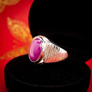 แหวนพลอยลิลลี่สตาร์ สีชมพู แหวนเงินผู้ชาย #1