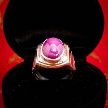 แหวนพลอยลิลลี่สตาร์ สีชมพู แหวนเงินผู้ชาย #2