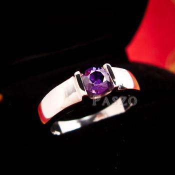 แหวนพลอยอะเมทิสต์ สีม่วง แหวนเงิน #3