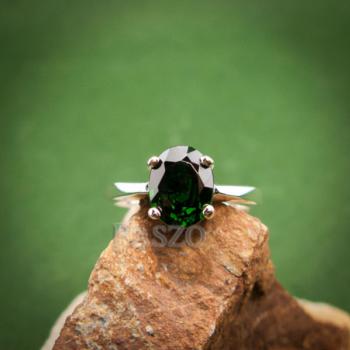 แหวนมรกต แหวนเงิน แหวนพลอยสีเขียว #2