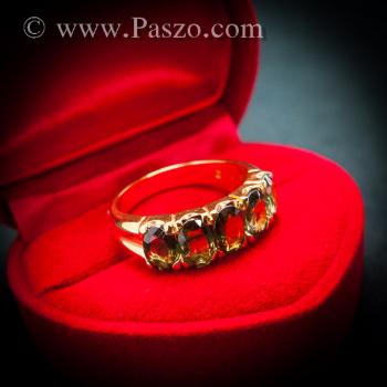 แหวนทอง แหวนพลอยเขียวส่อง แหวนแถว #5