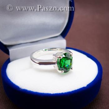 แหวนมรกต แหวนเงินแท้ แหวนพลอยสีเขียว #7