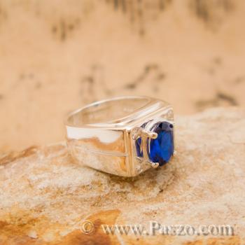 แหวนผู้ชาย แหวนผู้ชายไพลิน พลอยสีน้ำเงิน #3