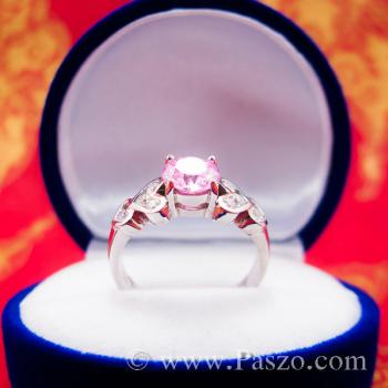 แหวนพลอยสีชมพู แหวนเงินแท้ Pink #3