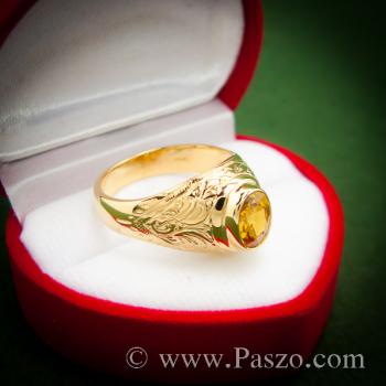 แหวนผู้ชายบุษราคัม แหวนทองผู้ชาย แหวนมอญ #7