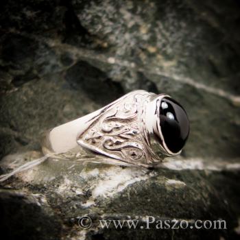 แหวนผู้ชาย แหวนทรงมอญเล็ก แกะลาย #4