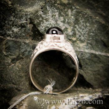 แหวนผู้ชาย แหวนทรงมอญเล็ก แกะลาย #6