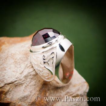 แหวนพลอยโกเมน แหวนมังกร พลอยสีแดงก่ำ #6